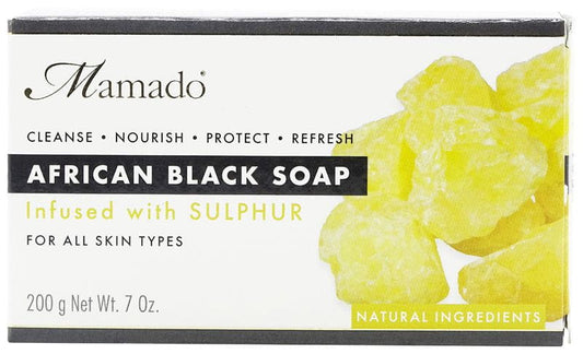 Mamado African Black Soap Infused with Sulphur 200g | gtworld.be 