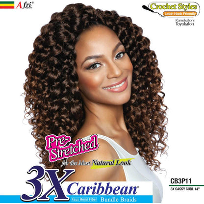 Mane Concept Health & Beauty Mane Concept Afri-Naptural Caribbean 3X Sassy Curl Crochet Braid Kanekalon + Toyokalon Fiber 14"