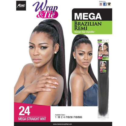 Mane Concept Health & Beauty Mega Brazilian Wrap-N Mega Straight Wint 24" - Human Hair