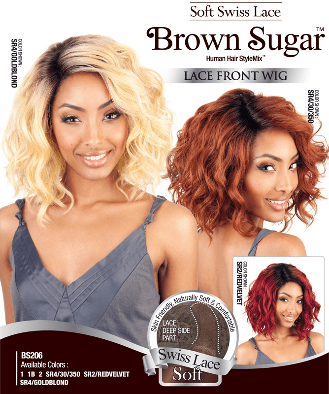 Mane Concept Mane Concept Brown Sugar Swiss Lace Front Blended Echthaar Perücke 206