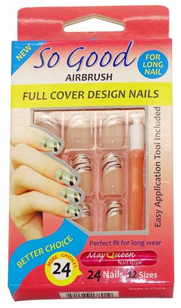 Nails 17801 So Good Airbrush Full Cover Design Nails , 24 Nails , 12 Sizes | gtworld.be 