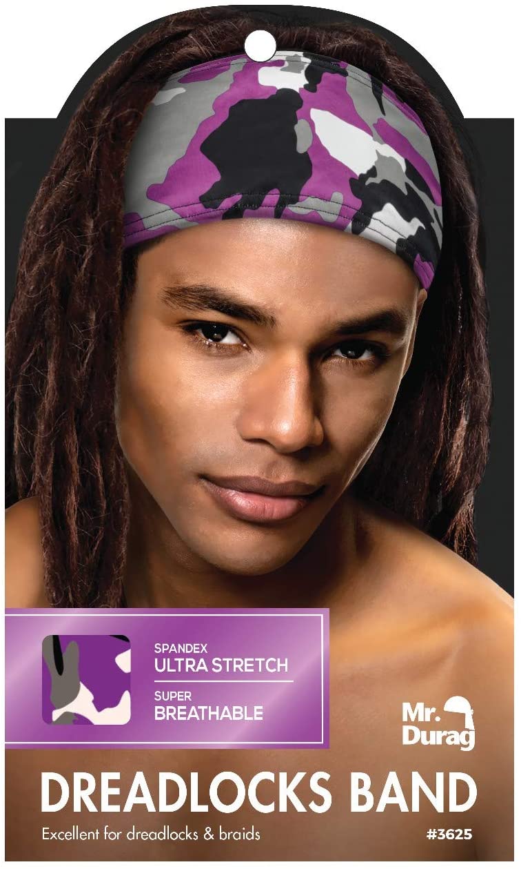 Mr.Durag Mr. Durag Dreadlock Spandex Band Purple Camouflage