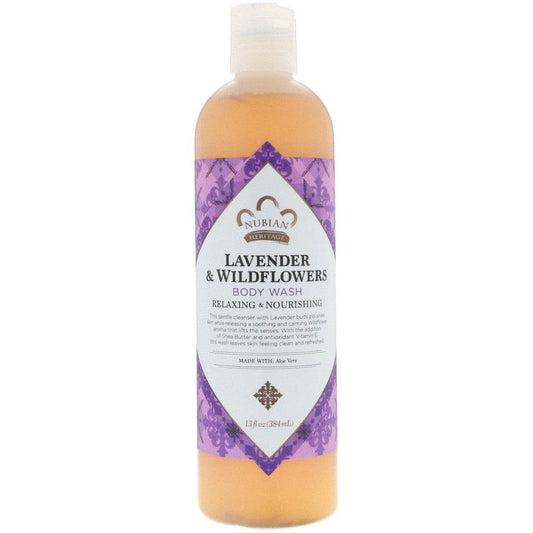 Nubian Indian Health & Beauty Nubian Lavender & Wildflowers Body Wash 13Oz