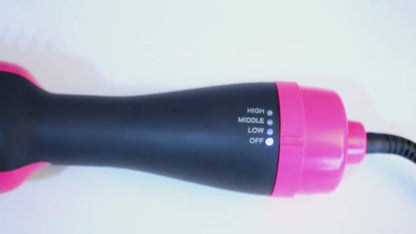 Dreamfix 4-in-1 Heißluftbürste – Elektrischer Haartrockner und Styler (Schwarz und Pink) 