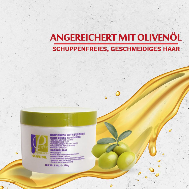 Profix Organics Olive Oil Hair Dress with Sulfur-8 237ml | gtworld.be 