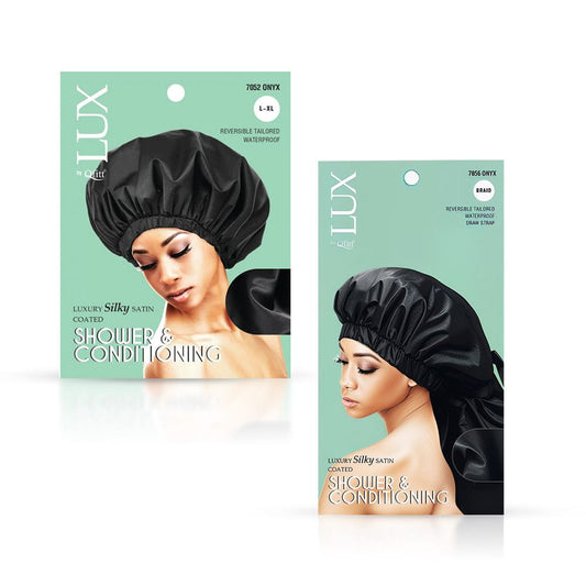 Qfitt Health & Beauty Qfitt  Luxury Silky Satin Coated Shower & Conditioning Cap- Onyx
