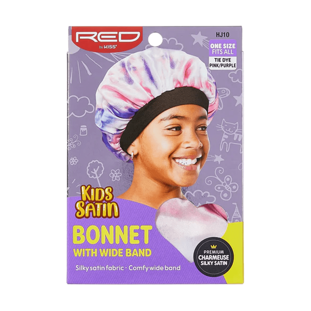 Red by Kiss Health & Beauty Red By Kiss Kids Satin Bonnet - Tie Dye Pink/Purple