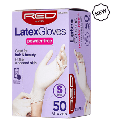 Red by Kiss Health & Beauty Red By Kiss Powder-free Latex Gloves Small 50 gloves Red By Kiss Latex Gloves Powder-Free 50 Pcs S/M/L/XL