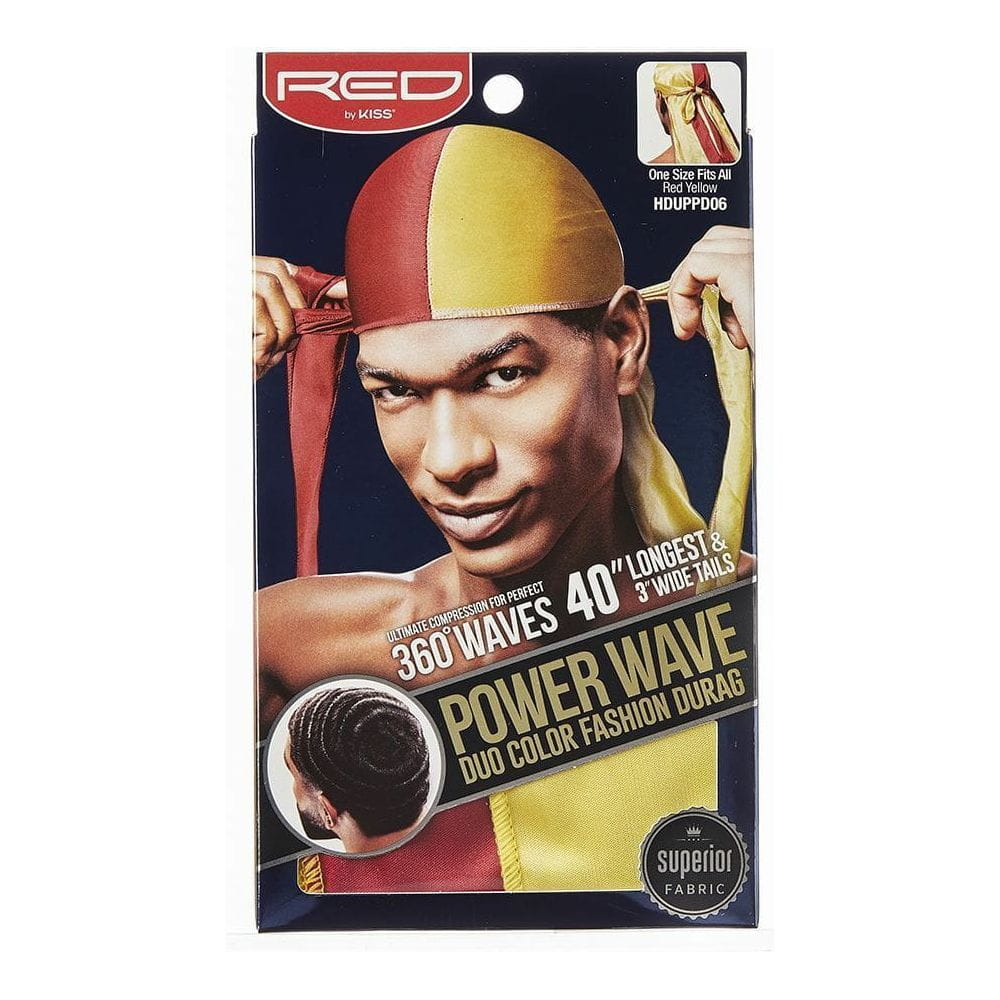 Red by Kiss Health & Beauty RED By Kiss: Power Wave DUO Durag - Red/ Yellow