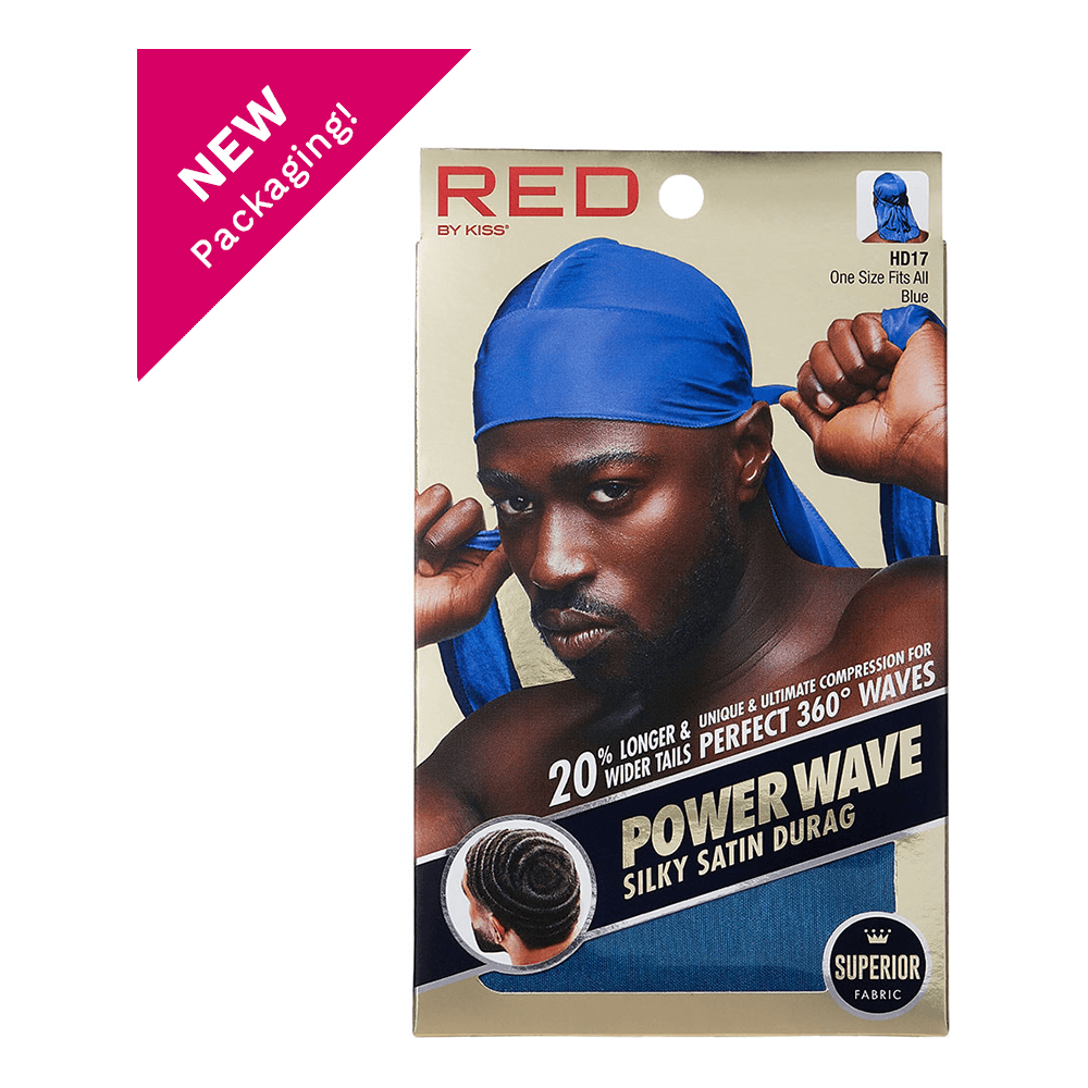 Red by Kiss Health & Beauty Red By Kiss Power Wave Silky Satin Durag - Blue Red By Kiss Power Wave Silky Satin Durag _ Superior Fabric