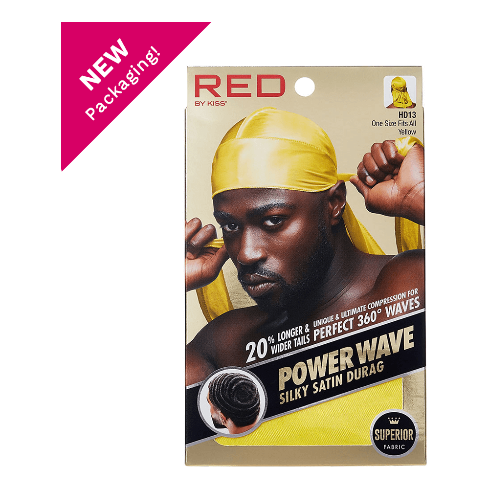 Red by Kiss Health & Beauty Red By Kiss Power Wave Silky Satin Durag - Yellow Red By Kiss Power Wave Silky Satin Durag _ Superior Fabric