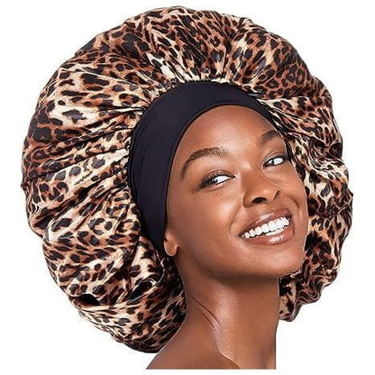 Red by Kiss Health & Beauty Red By Kiss Reversible Hair Cap Silky Satin Wide Edge Super Jumbo Leopard