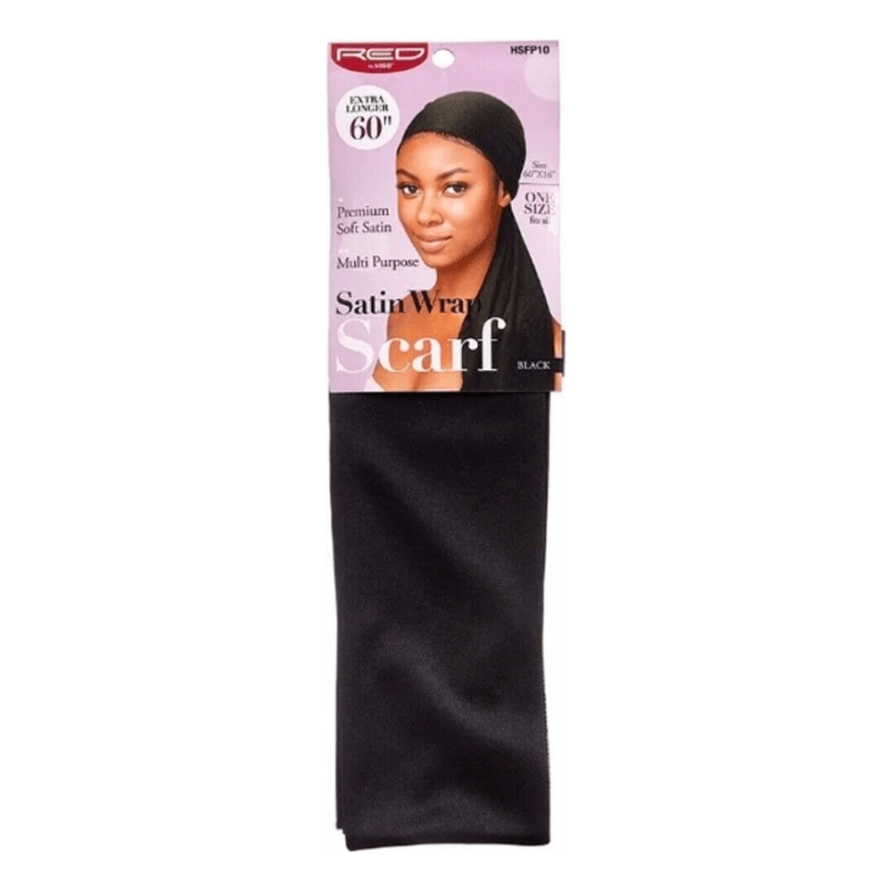 Red by Kiss Health & Beauty Silky Satin Edge Scarf Luxury - Black Red By Kiss Premium Satin Scarfs