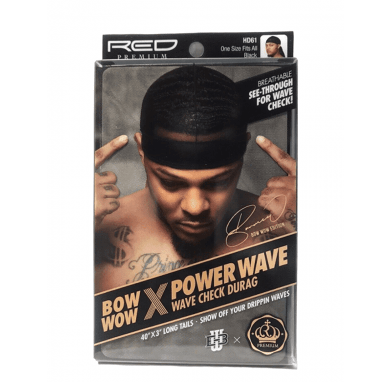 Red By Kiss Premium Bow Wow X Power Wave Check Durag Black | gtworld.be 