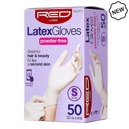 Red by Kiss Small Red By Kiss Latex Gloves Powder-Free 50 Pcs S/M/L/XL