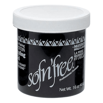 sofn'free Health & Beauty 16oz Sofn'free Non Flaking Protein Styling Gel Black (6/16/32) oz