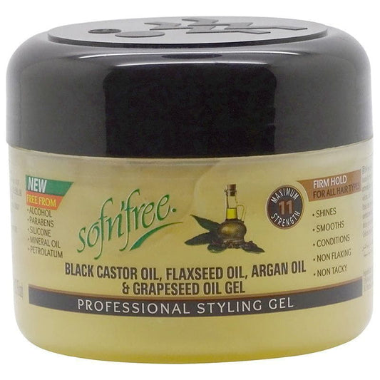 sofn'free Health & Beauty sofn'free Black Castor Oil, Flaxseed Oil, Argan Oil & Grapeseed Oil Gel 250ml