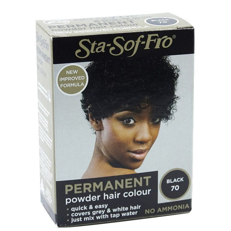 Sta-Sof-Fro Permanent Powder Hair Color Black 70, 8g | gtworld.be 
