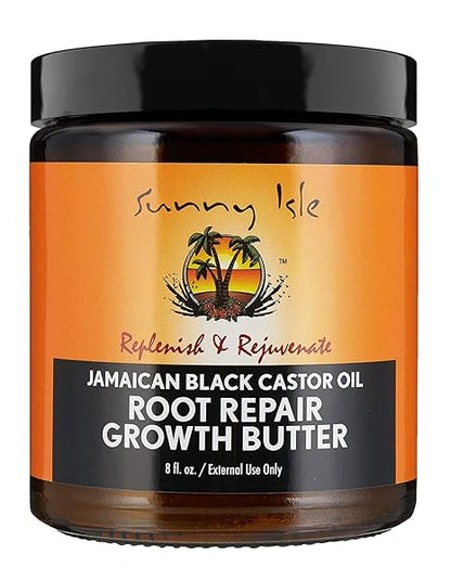 Sunny Isle Health & Beauty 8oz Sunny Isle -Beurre réparateur de croissance à l'huile de ricin noire jamaïcaine 4oz/8oz