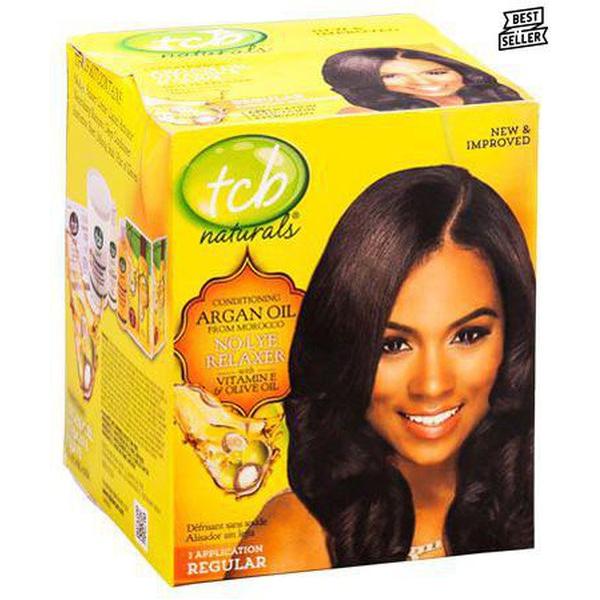 TCB Naturals Argan Oil from Morocco No Lye Relaxer Kit, Regular