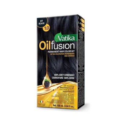 Vatika Health & Beauty Jet black Vatika Oil Fusion Permanent Hair Colour Kit 108ml