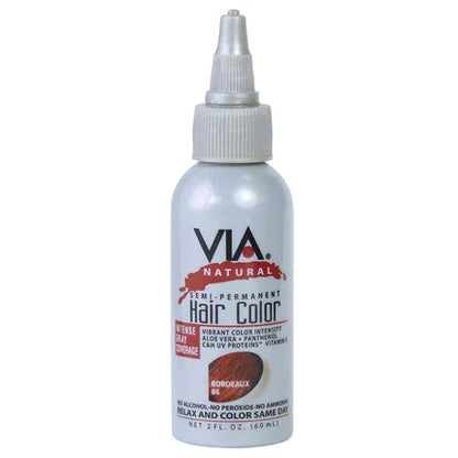 Via Natural Health & Beauty Via Hair Color Bordbaux 86 60ml/2oz Via Natural Semi-Permanent Hair Color 60ml