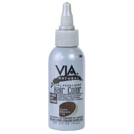 Via Natural Health & Beauty Via Hair Color Dark Brown 120 60ml/2oz Via Natural Semi-Permanent Hair Color 60ml