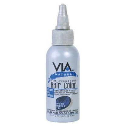 Via Natural Health & Beauty Via Hair Color Mood Indigo 122  60ml/2oz Via Natural Semi-Permanent Hair Color 60ml