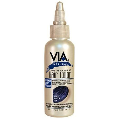 Via Natural Via Hair Color Blue Black 126 118ml Via Natural Semi-Permanent Hair Color 118ml