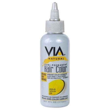 Via Natural Via Hair Color Bold Gold 20 118ml Via Natural Semi-Permanent Hair Color 118ml