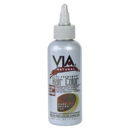 Via Natural Via Hair Color Dark Brown 120 118ml Via Natural Semi-Permanent Hair Color 118ml