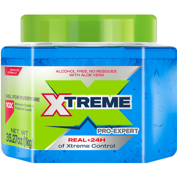 Xtreme Health & Beauty Xtreme Pro-Expert Blue Styling Hair Gel Xtreme Control W Aloe Vera 8.82oz / 35.27oz