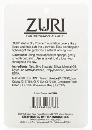 Zuri Naturally Sheer Wet to Dry Powder/Foundation 11g | gtworld.be 