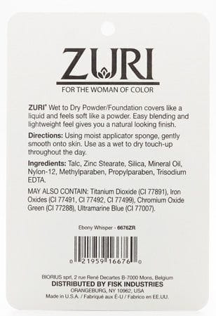 Zuri Naturally Sheer Wet to Dry Powder/Foundation 11g | gtworld.be 